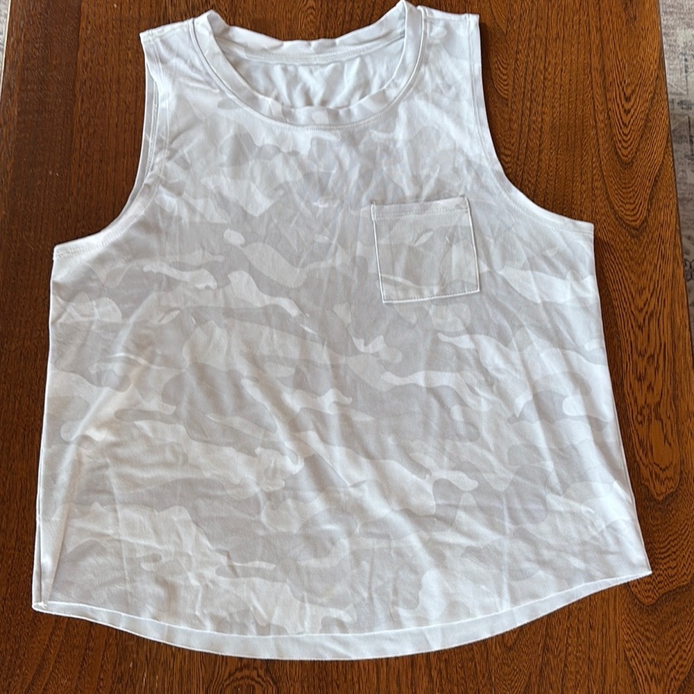 White Camouflage Sleeveless Top